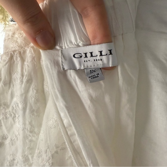 Gilli White Eyelet Pattern Low Waisted Bubble Skirt 100% Cotton - Picture 5 of 7